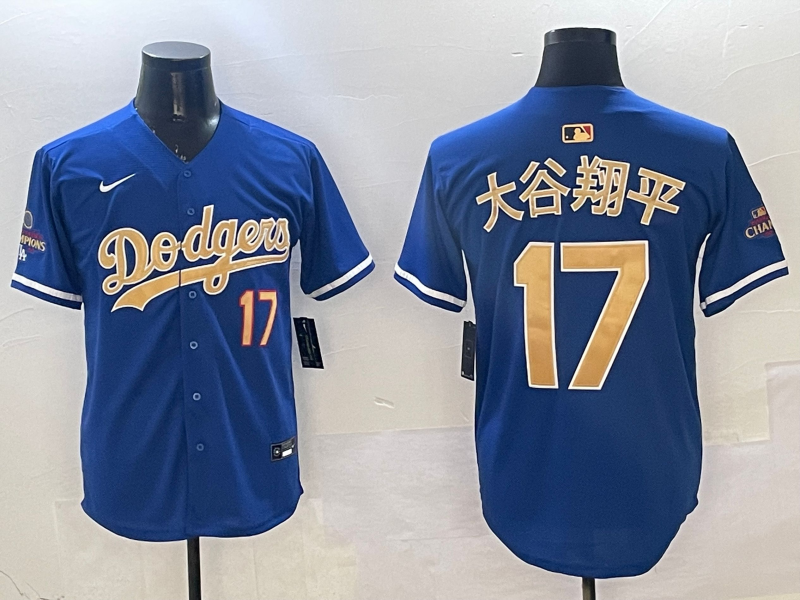 Men's Los Angeles Dodgers Shohei Ohtani #17 Royal 2025 Gold Collection Jersey